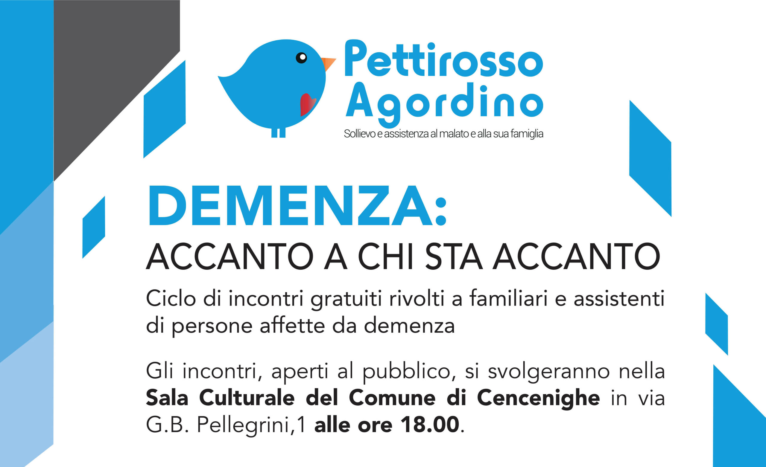CICLO DI INCONTRI dal titolo DEMENZA: ACCANTO A CHI STA ACCANTO